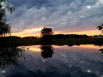 Sky over a pond in Indiana