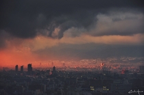 Skybreak over Osaka city 