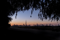 Skyline of Dubai UAE from distance 