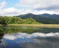 Small pond near Japanese Alps Gifu Japan 