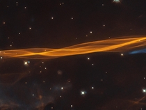 Small section of the Cygnus supernova blast wave the result of the death of a star  times more massive than our Sun  to  years ago Credit Hubble