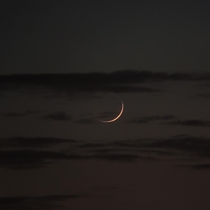 Small waxing crescent low in the sky