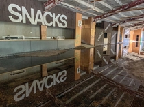 Snack bar at an old racing track that burnt down last year USA
