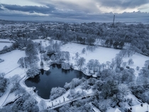 Snow Cover over Corporation Park Blackburn Lancashire UK - Looking Awesome