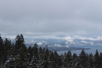 Snow Covered Lake Tahoe 