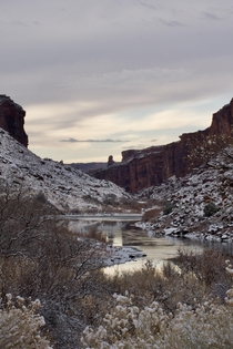 Snow in the Desert - Colorado River Canyon - Moab UT  OC