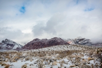 Snow over Red Rock Canyon outside Las Vegas NV 