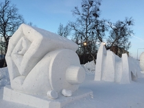 Snow sculptures in Kiruna Swedish Lapland 