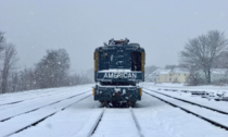 Snowfall on an abandoned railway Bangor Maine