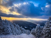 Snowshoe West Virginia at sunset 