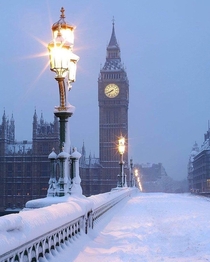 Snowy day in London