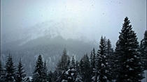 Snowy day in the Swiss Alps 