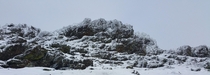 Snowy rocks Sierra Nevada Spain 