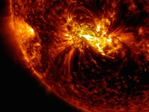 Solar flare as seen by NASAs SDO 