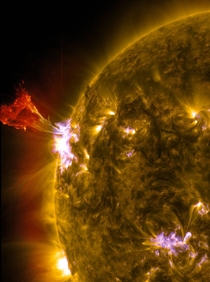 Solar flare photographed by NASA