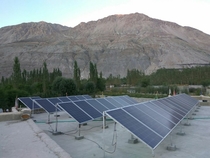Solar Panels at height of  feet providing electricity in villages of Ladakh