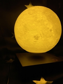 Sorry if this isnt allowed I just thought a bunch of space enthusiasts would like it I found it on Amazon It is hands down the coolest light I have ever seen it hovers and spins using magnets