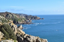South coast cliffs from Corbiere Guernsey Channel Islands  S mm F ISO