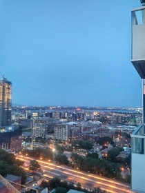 South shore view from downtown Montral Canada condo during the summer