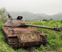 Soviet IS- heavy tank on Shikotan