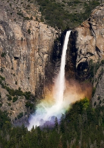 Spectacular Rainbow at Bridalveil Falls in Yosemite 