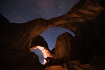Spent a night photographing double arch at Arches national park 