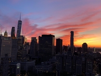 Spring sunset in NYC