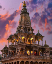 Sri Krishna Hindu temple NEPAL was completed in  and built in the sikhara style common to north Indian temples