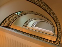 Staircase in Majolikahaus Vienna 
