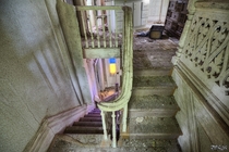 Staircase Inside an Abandoned Ontario Farm House 