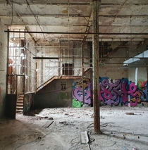Stairs in abandoned factory Belgium