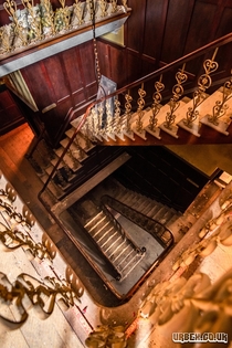 Stairs in an abandoned hotel England 