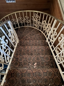 Stairway into the abandoned Tony Alamo mansion