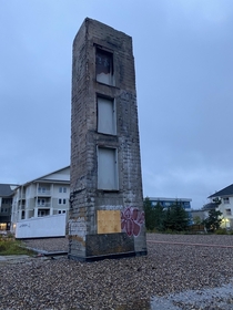 Stand alone elevator shaft Apartment building that burnt down in Fort McMurray AB