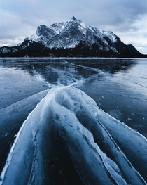 Standing on the frozen Lake Abraham Canada  Photo by the_lost_coast