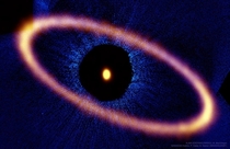 Star Fomalhaut with an icy outer ring that has an unusually sharp inner boundary is just  light-years away amp is orbited by planet Dagon amp several inner dust disks The ring has been discovered about  years ago CreditALMA ESONAOJNRAONASAESAHubbleNRAOAUI