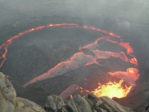 Staring into the caldera of Erta Ale the most active volcano in Ethiopia  photo Sergio Agostinelli