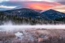Start of winter season in the Adirondack Mountains NY 