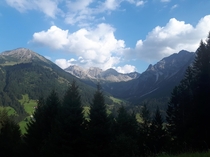 Started my hiking trip with this view Mittelberg Kleinwalsertal Austria 