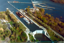 Starved Rock Lock and Dam is part of the Illinois Waterway and was constructed between  and 