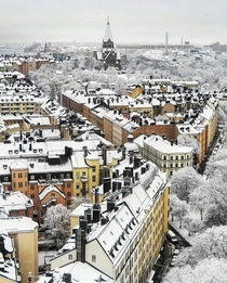 Stockholm covered with snow
