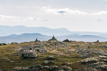 Stone cairn on top of Svansjklppen Sweden  hedbergphotos