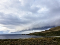 Storm front rolls over the southern edge of Isla Hornos Cape Horn Chile 