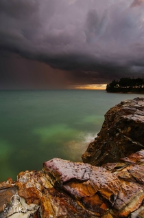 Stormy sunset seascape Darwin Australia 