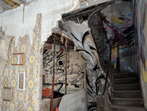 Street art in abandoned house France