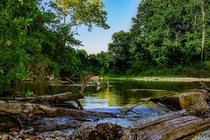 Summertime creek waters in Arkansas 