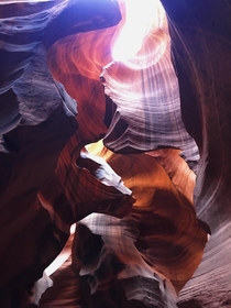 Sun poking through Antelope Canyon AZ 