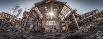 Sun rays in an abandoned warehouse