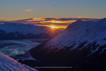 Sun set in Girdwood Alaska 