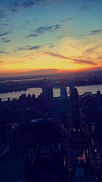 Sun setting in New York NY